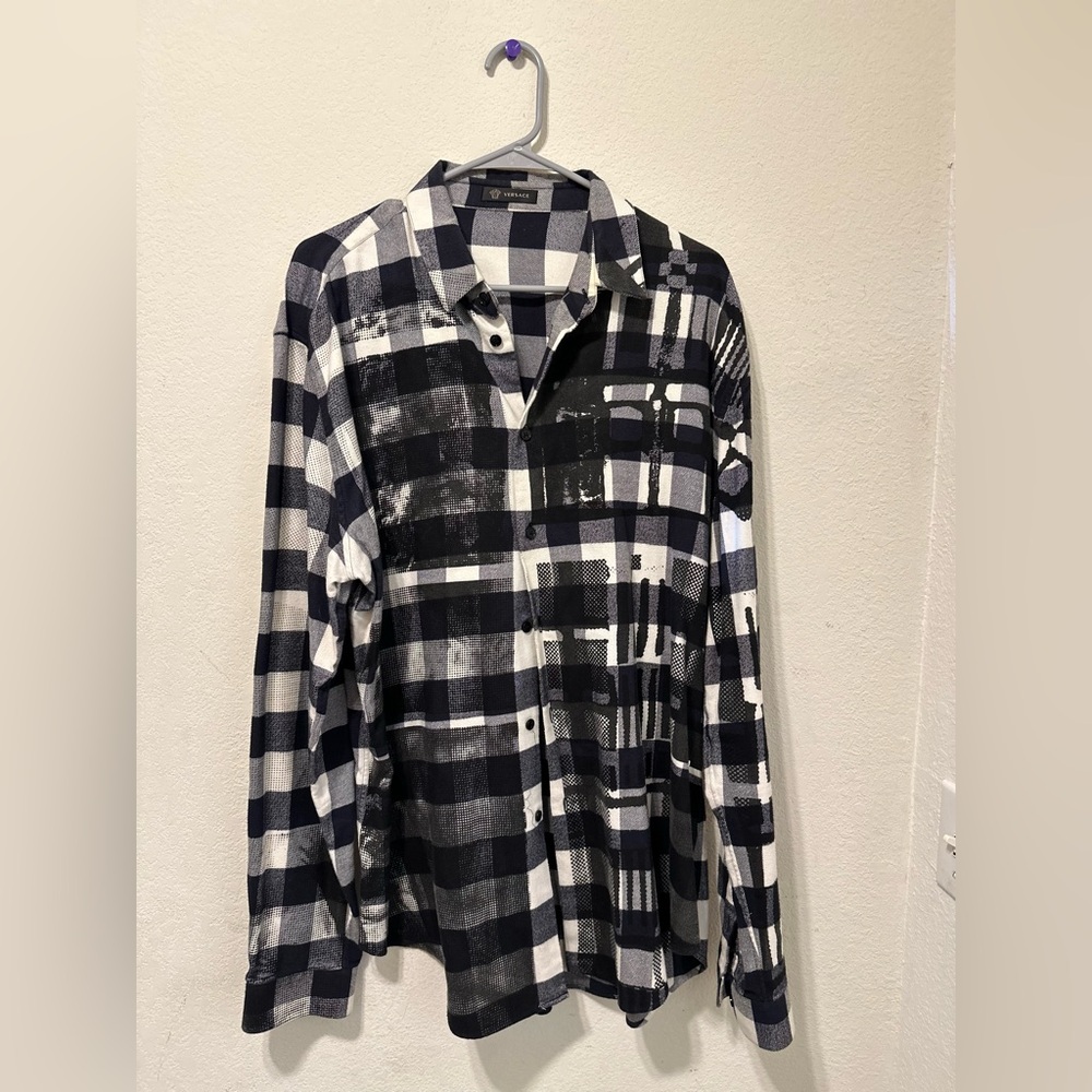 Versace Men’s Graphic Button Down shirt